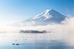 日本富士山雪冬